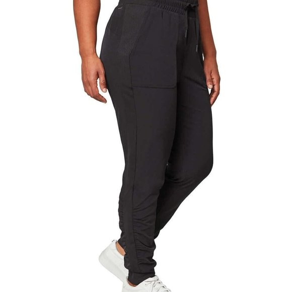 NWT Mondetta Women's Drawstring Lined Woven Jogger Pants Black Size S $60 5C124 - Picture 2 of 6